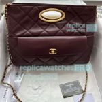 Best Copy Chane1 Clutch Dark Red Lambskin Chain Strap 